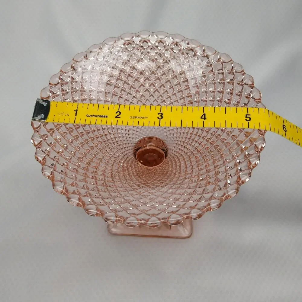 Anchor Hocking Pink Depression Glass Miss America Pedestal Candy Dish Vintage
